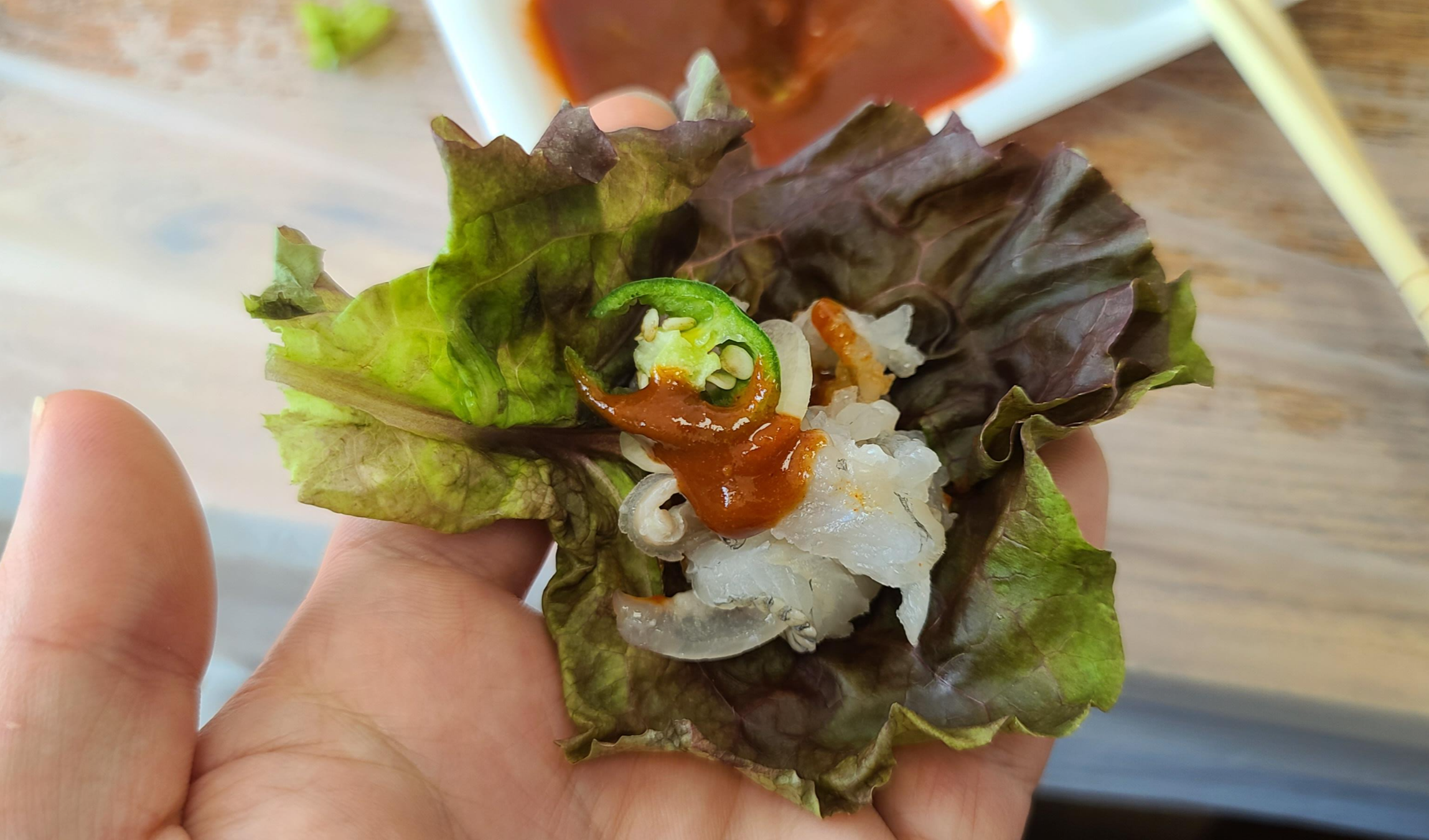 강원도 활어회 물치항회센터 도다리회 광어회 물치항 주차장 회센타입구 한산한 회센터 메뉴판 상차림 한쌈