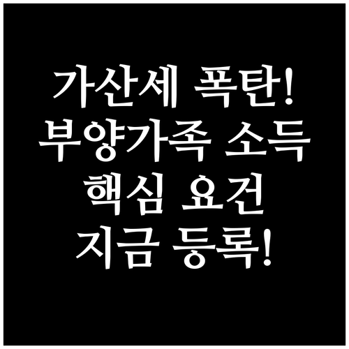 부양가족 소득 요건 위반 가산세 예방..