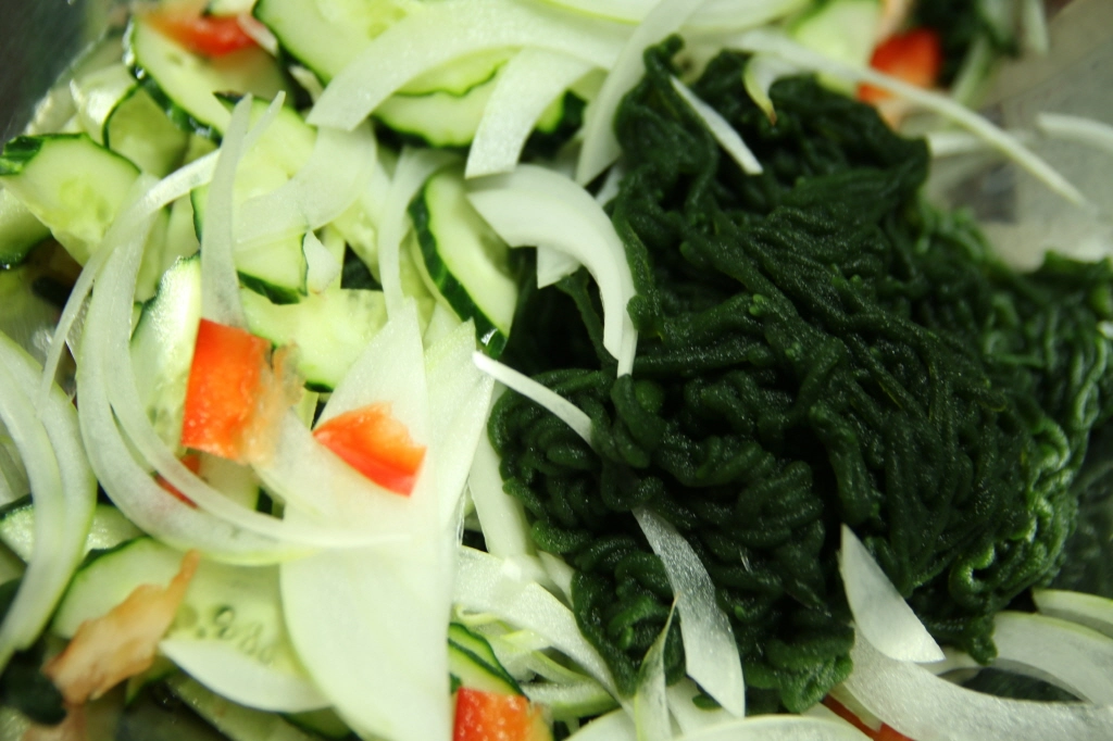 해조류 청각과 야채들