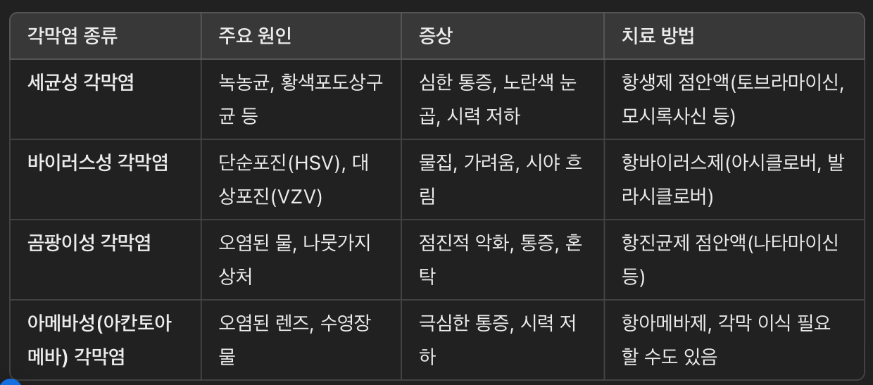 감염성 각막염 종류별 증상 & 치료법