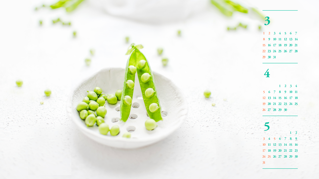 08 완두콩 B - 2026년4월 달력배경화면