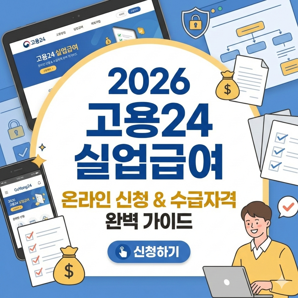 2026년 고용24 실업급여 온라인 신청 방법 및 수급자격 신청서 제출 완벽 가이드