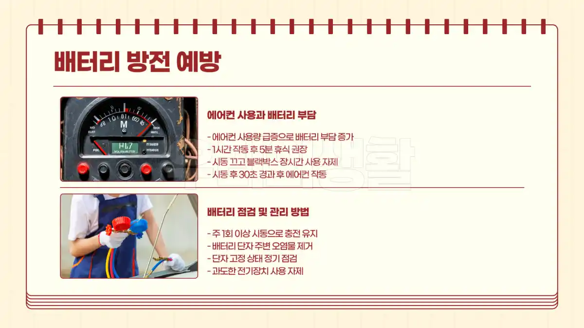 배터리 방전 예방을 위한 점검 방법