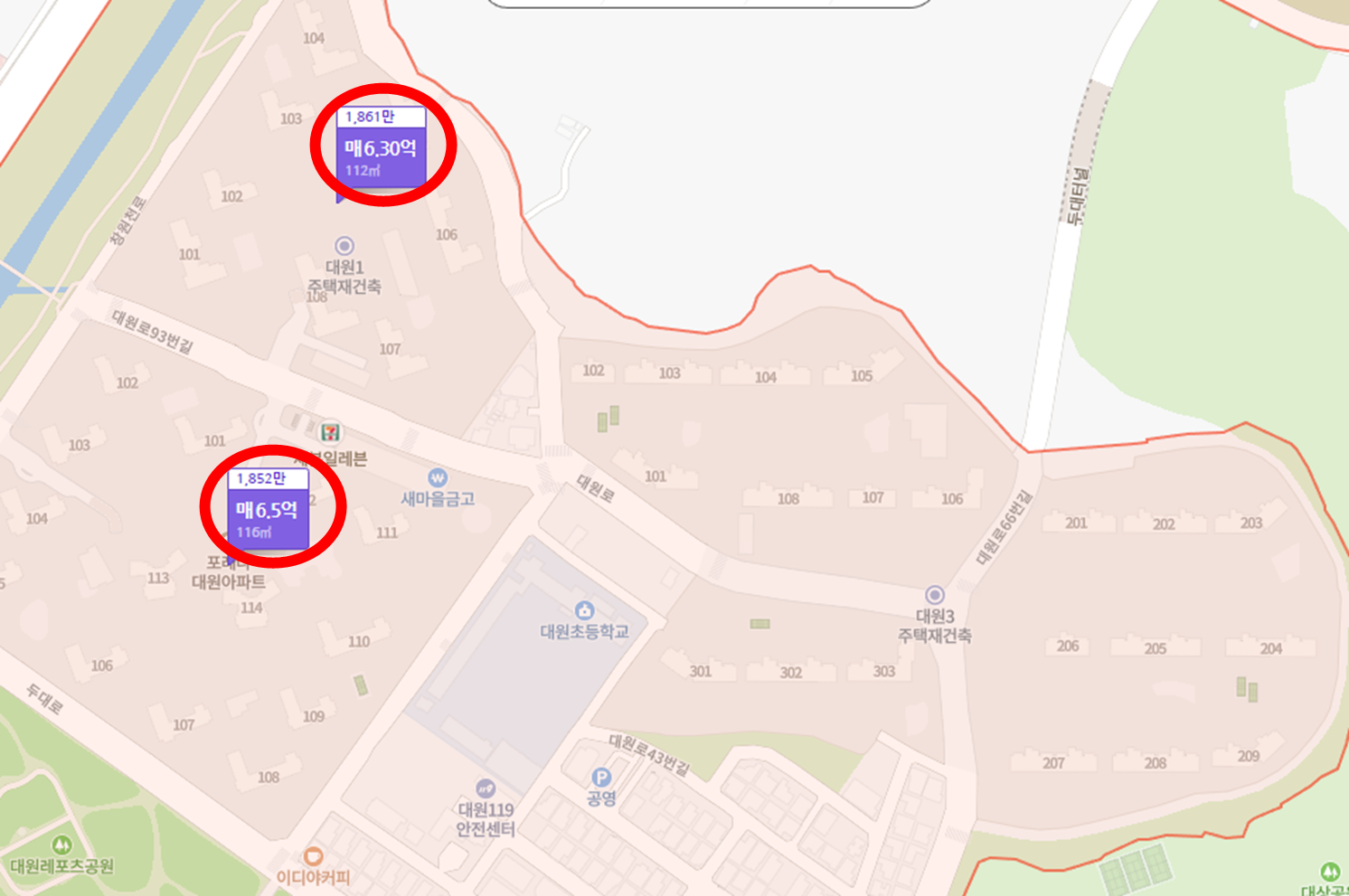 창원-에일린의-뜰-주변-아파트-포레나-대원-가격비교