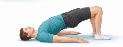 허리 주변 근육과 엉덩이 근육을 강화하는 브릿지 운동