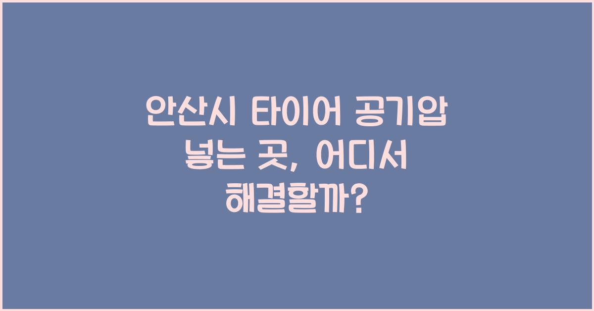 안산시 타이어 공기압 넣는 곳