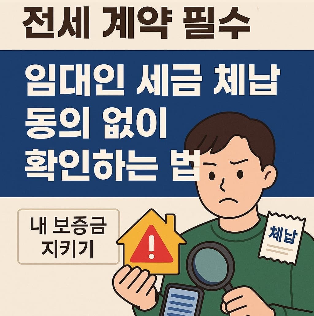 🏠2025년 전세 계약 필수! 임대인 세금 체납, 동의 없이 확인하는 법 (내 보증금 지키기)