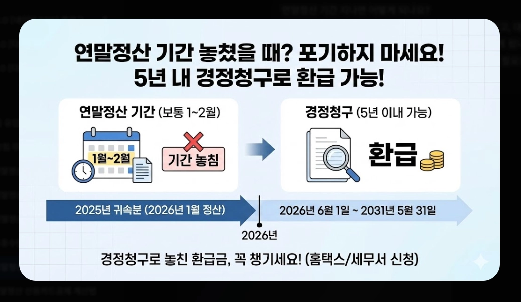 연말정산기간 지나면 환급받는 법 완벽 가이드 2026