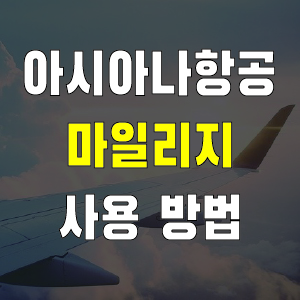 아시아나항공 마일리지 사용 방법 7가지