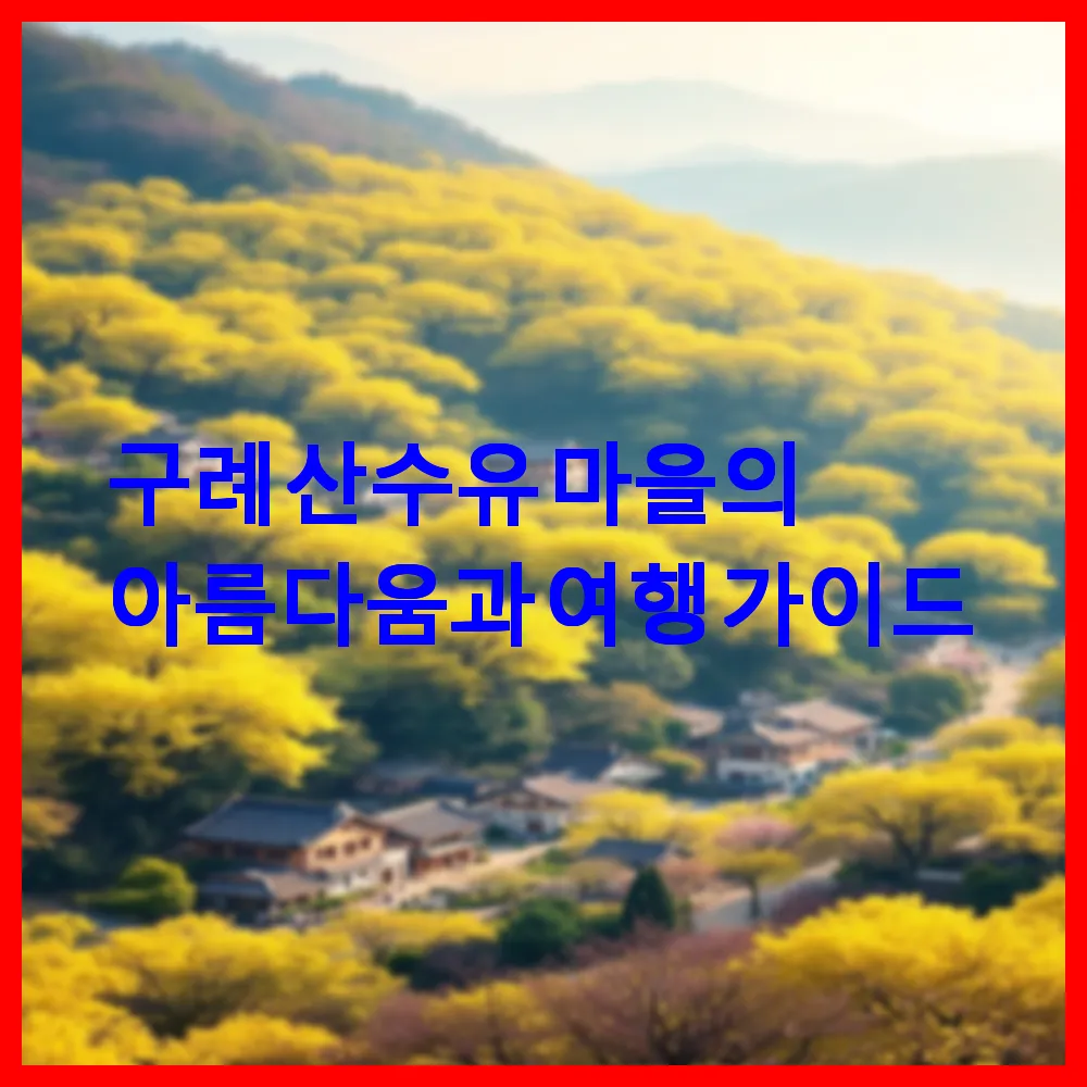 구례 산수유 마을의 아름다움과 여행 가이드
