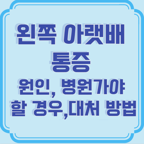 왼쪽 아랫배 통증 원인, 정확한 진단과 대처 방법