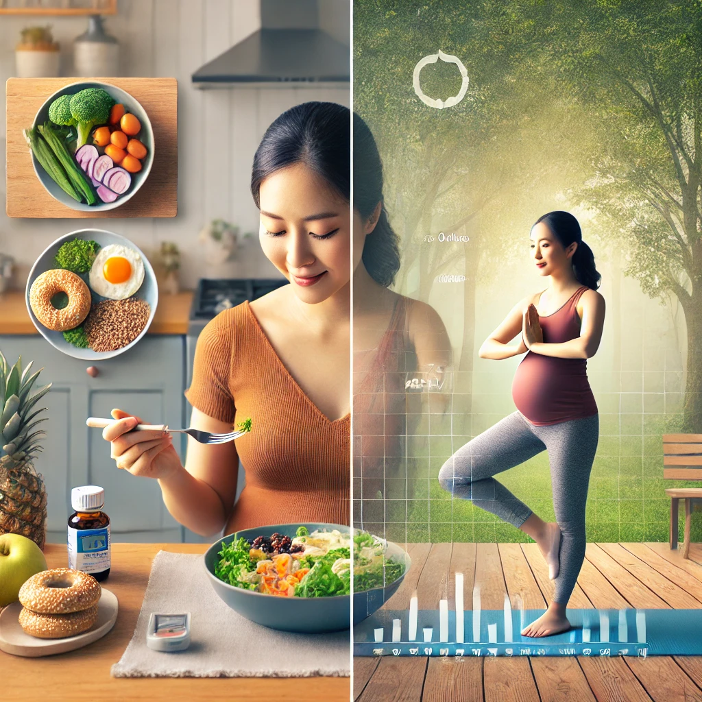 임신 당뇨 관리하는 임산부의 모습