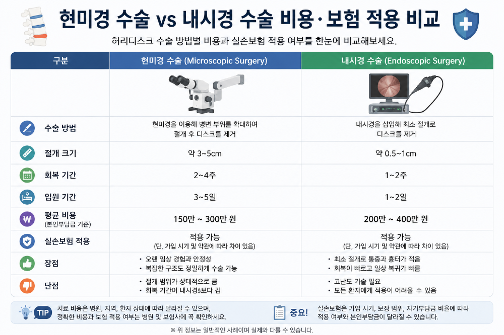 alt="허리디스크 수술 비용 보험 비교"