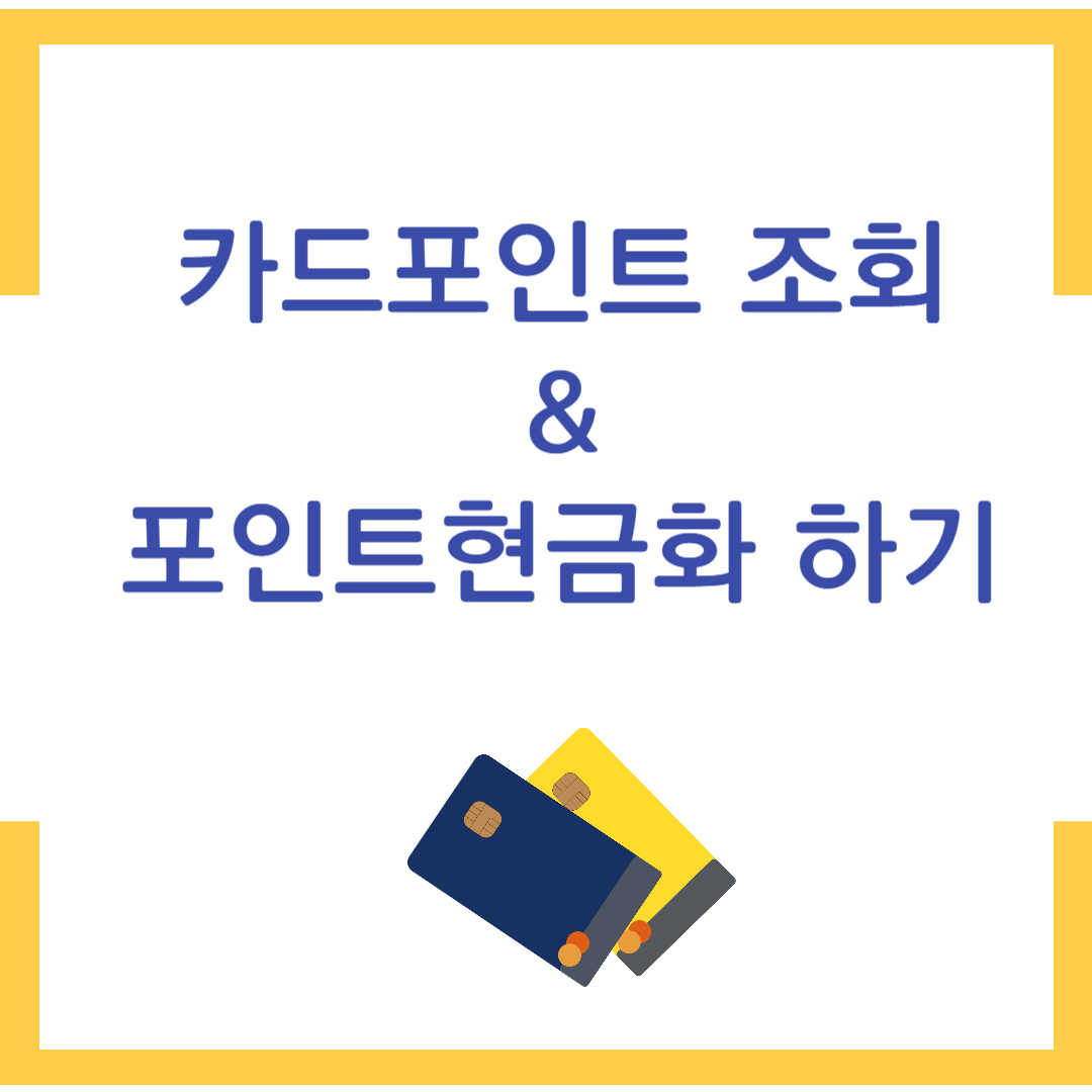 내카드 포인트 조회 및 카드 포인트 현금화 방법