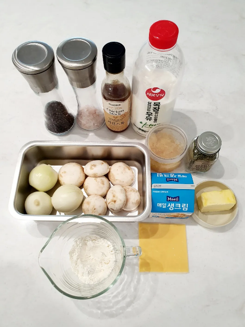 양송이-스프-재료