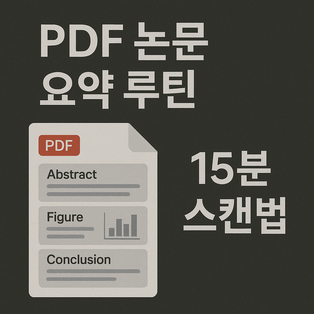 PDF 논문 요약 루틴: 초록-그림-결론 15분 스캔법