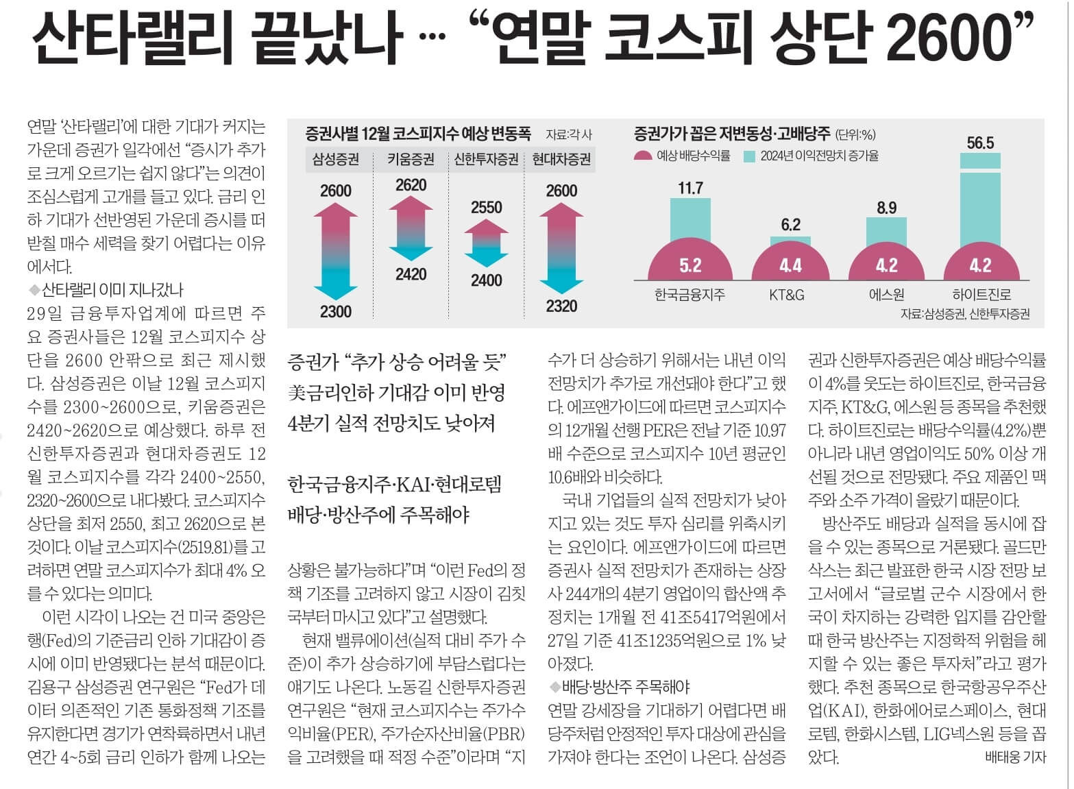11월 30일 목 신문스크랩