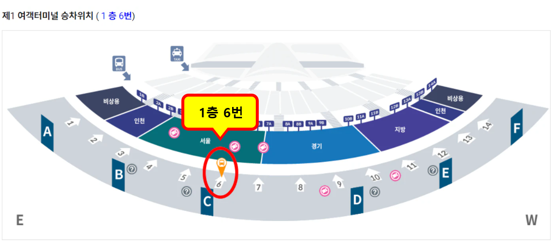 6010번 타는 곳 (인천공항)
