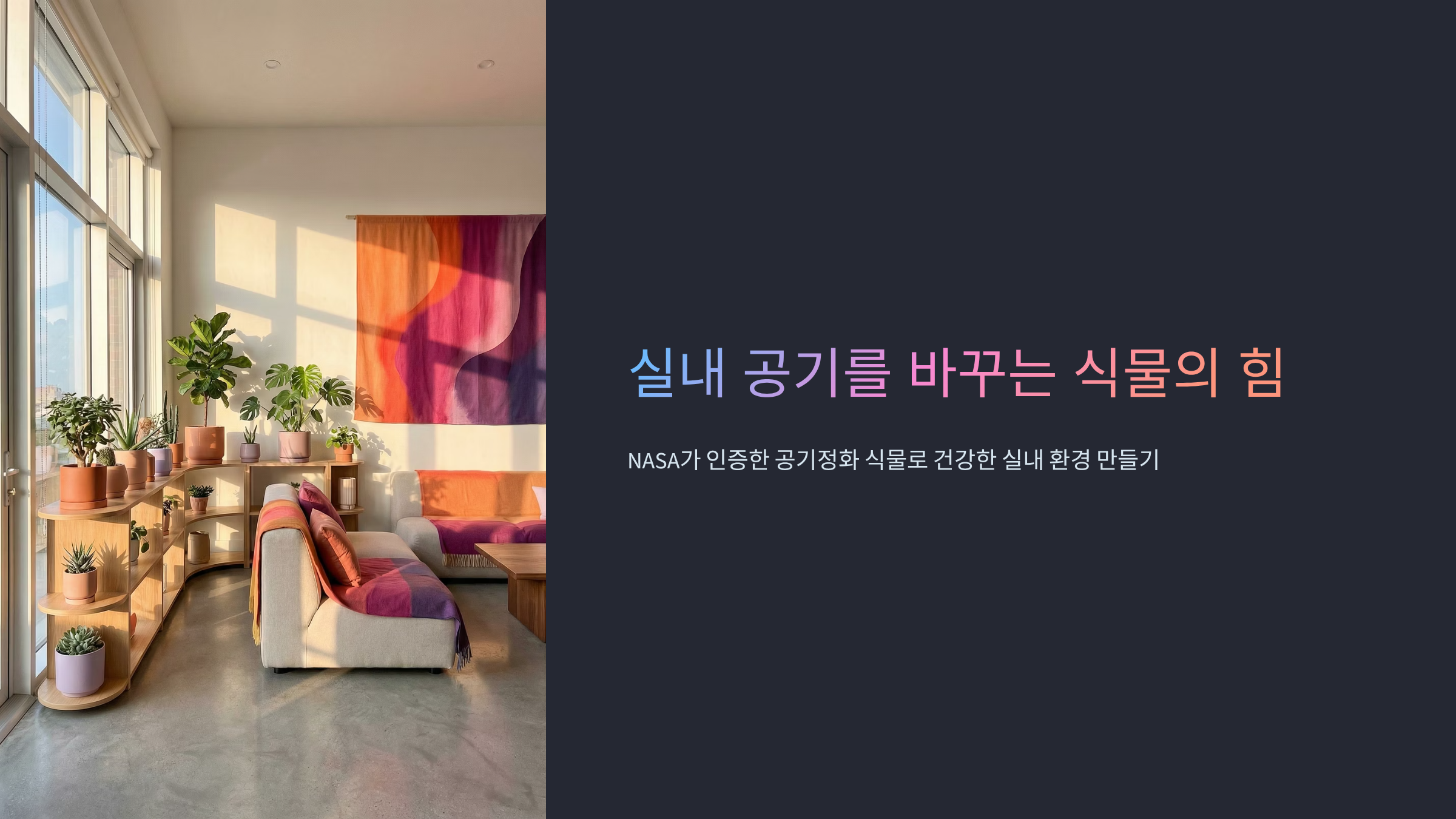 방 안 공기정화식물 7가지와 NASA 인증 효과