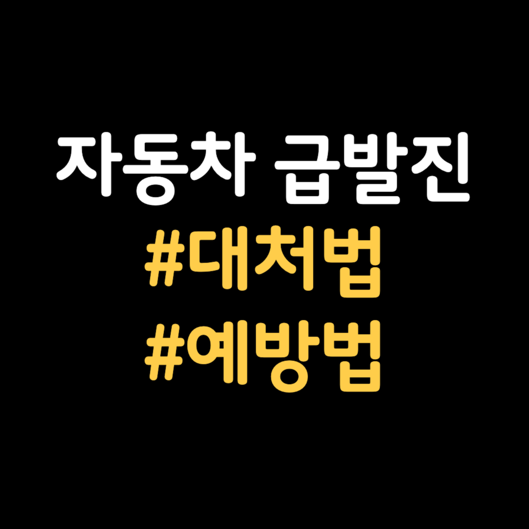 급발진 대처법 및 예방법까지 총정리