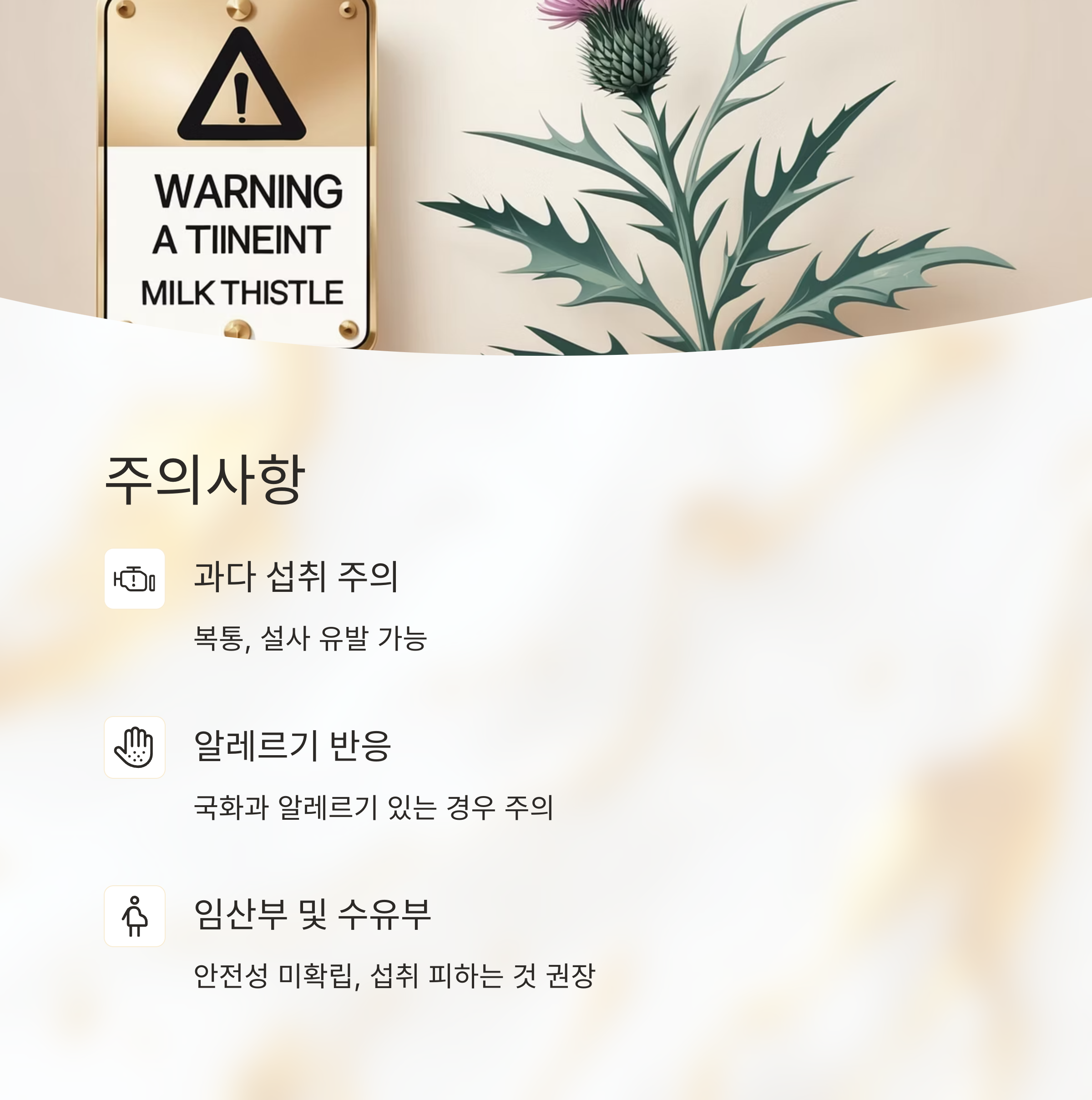 엉겅퀴 독성 부작용 주의사항