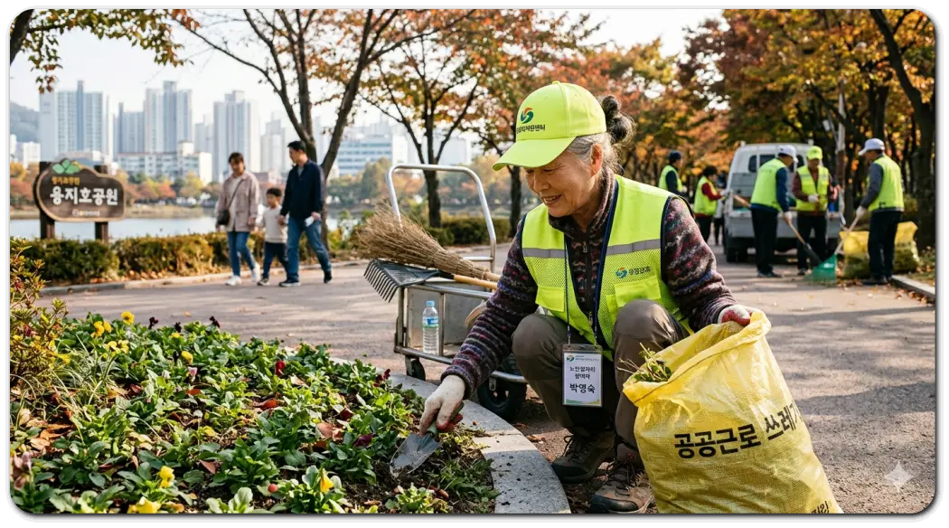공공 근로 참여하는 노인