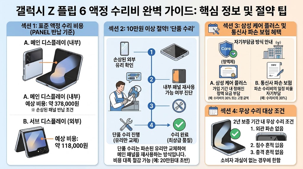 Z플립6 액정 수리비 견적 및 비용 절감 꿀팁