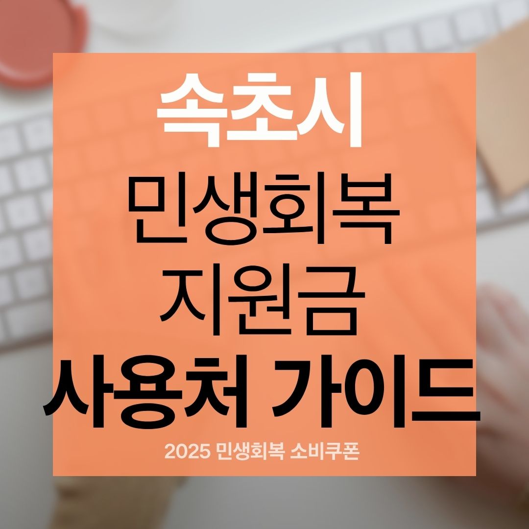 속초시 민생회복 소비쿠폰 지원금