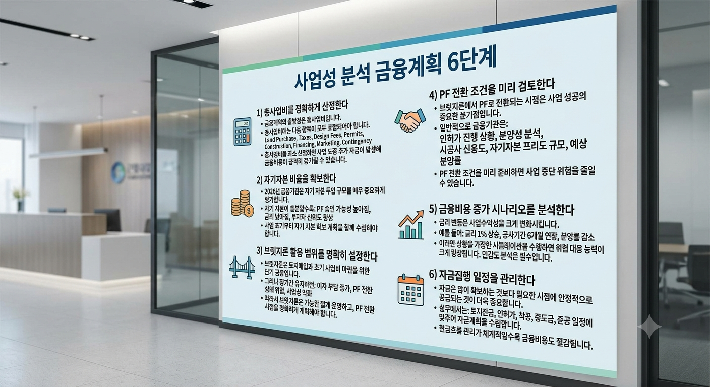 사업성 분석에 대한 금융계획 6단계, PF와 브릿지론 리스크 줄이는 실무 전략