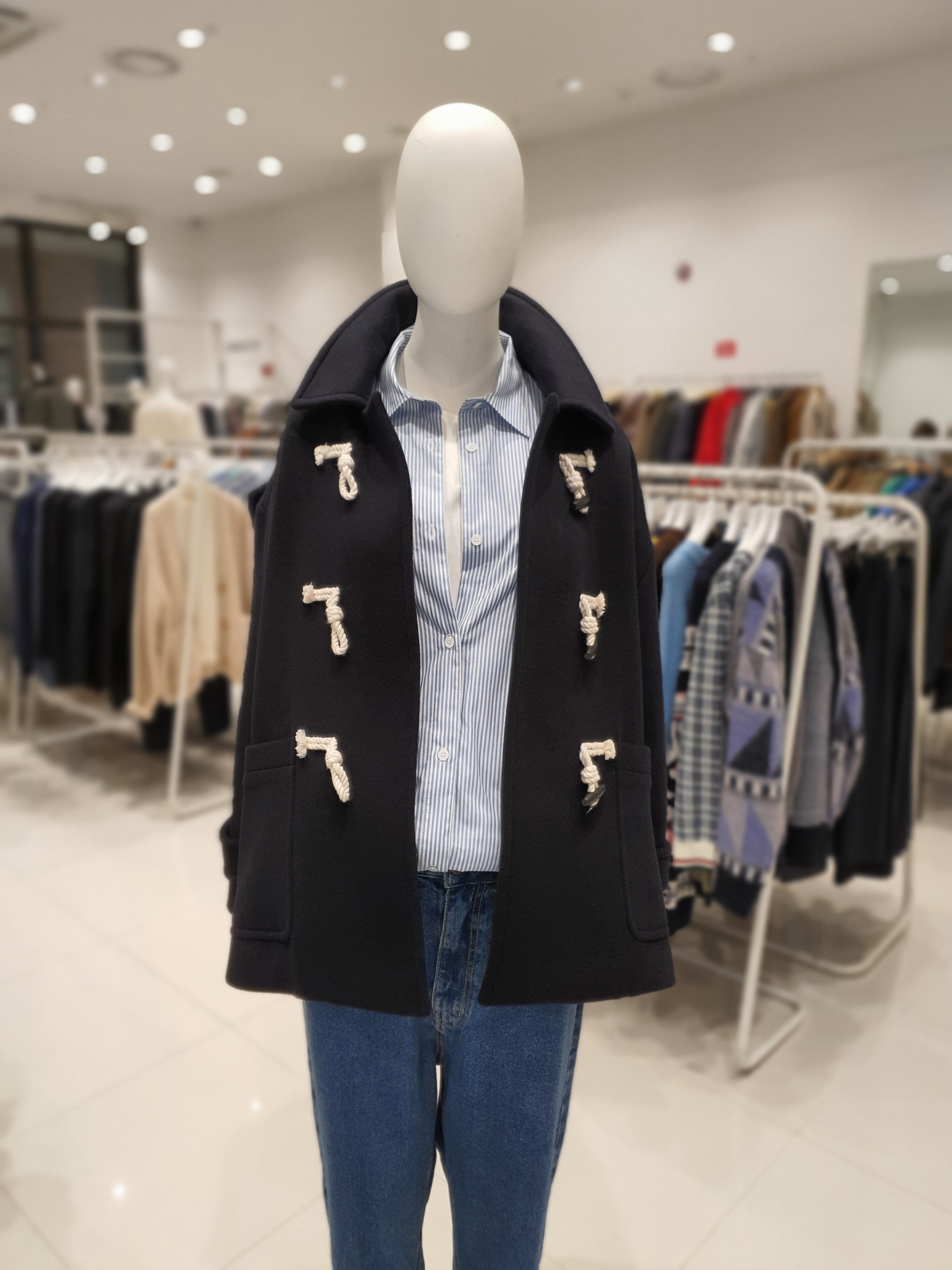 스튜디오톰보이 기본카라 루즈핏 하프기장 떡볶이 더플 코트 9191411115