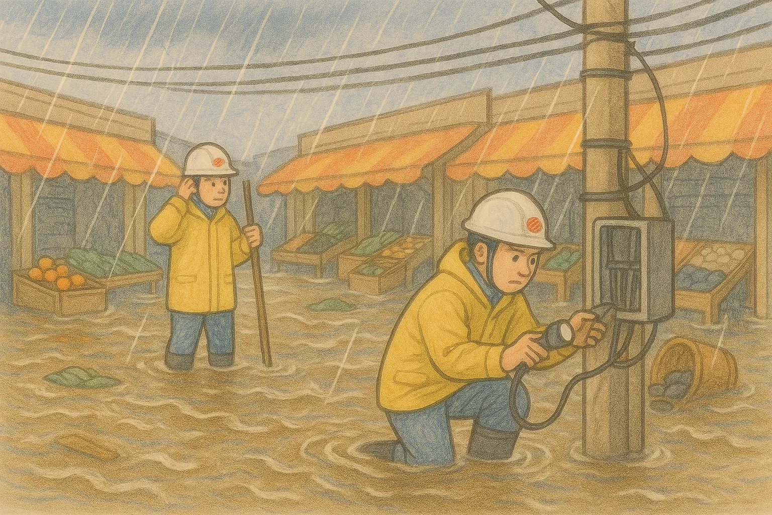 전기안전점검하는 모습