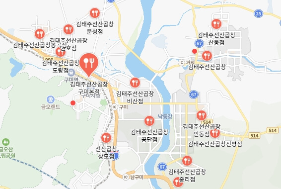 김태주선산곱창-위치