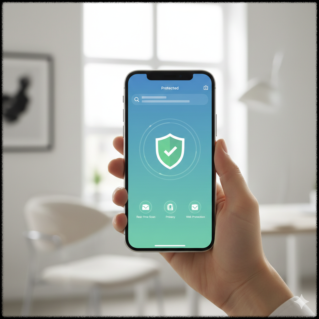 하나의 백신만 설치된 안정적인 스마트폰 보안 상태