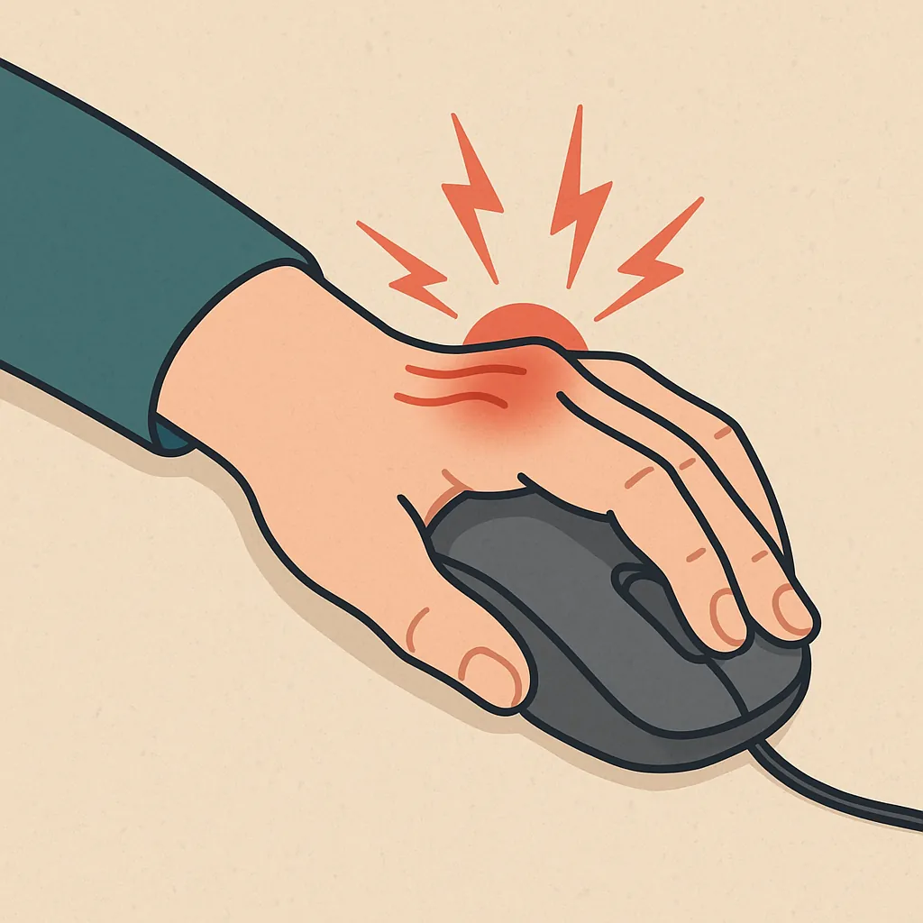 컴퓨터-마우스를-사용하다가-손목에-통증을-느끼는-일러스트