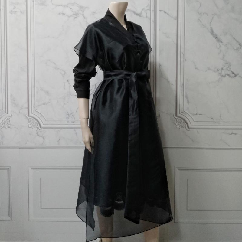 생활한복 전통한복 검정 로즈실크 쾌자