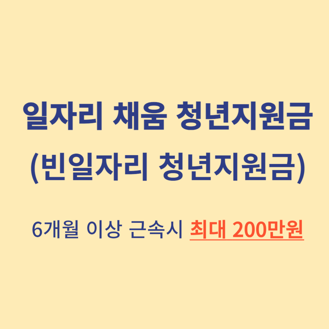 일자리 채움 청년지원금