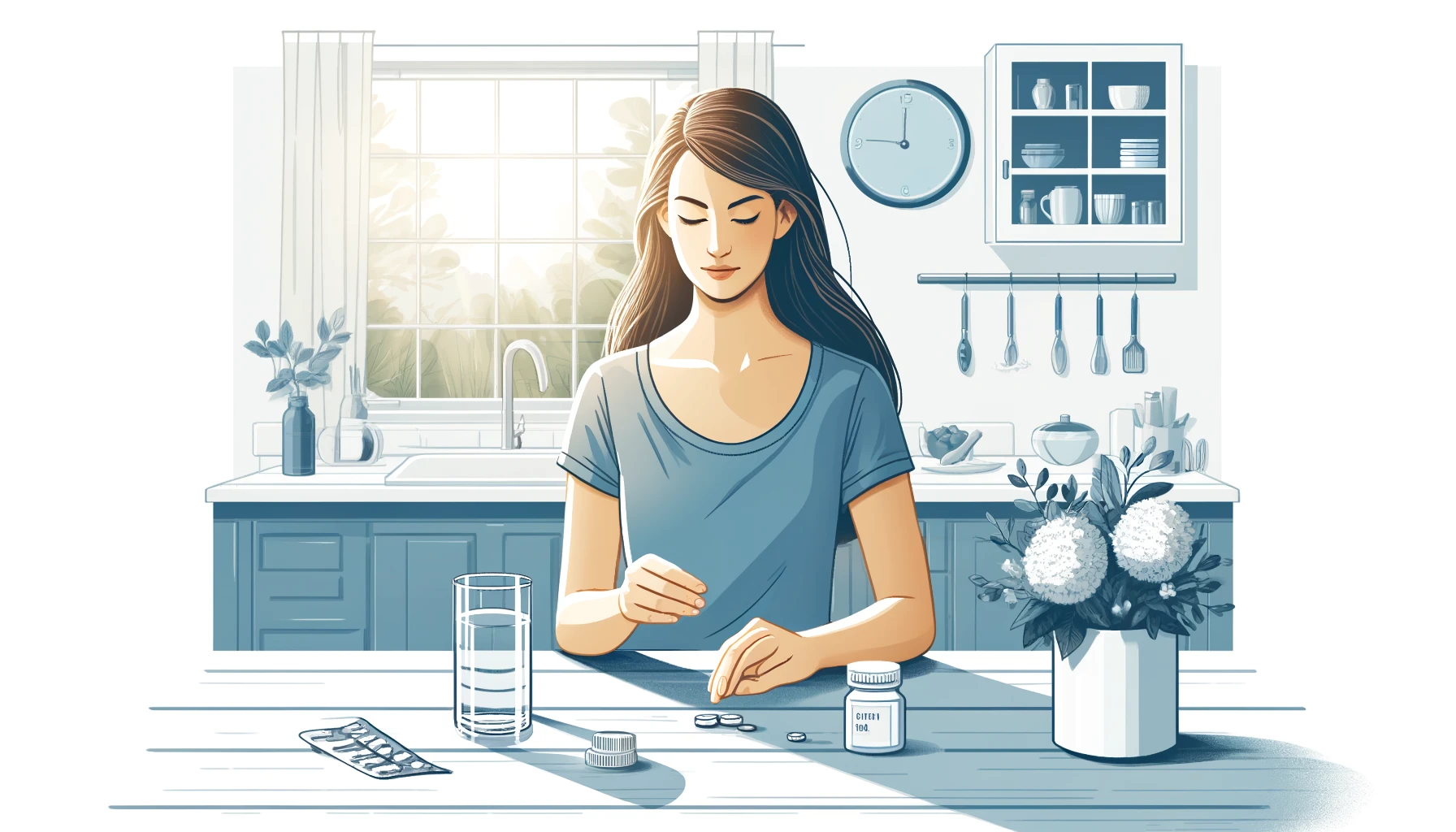 약을-복용하려고-준비하는-여자