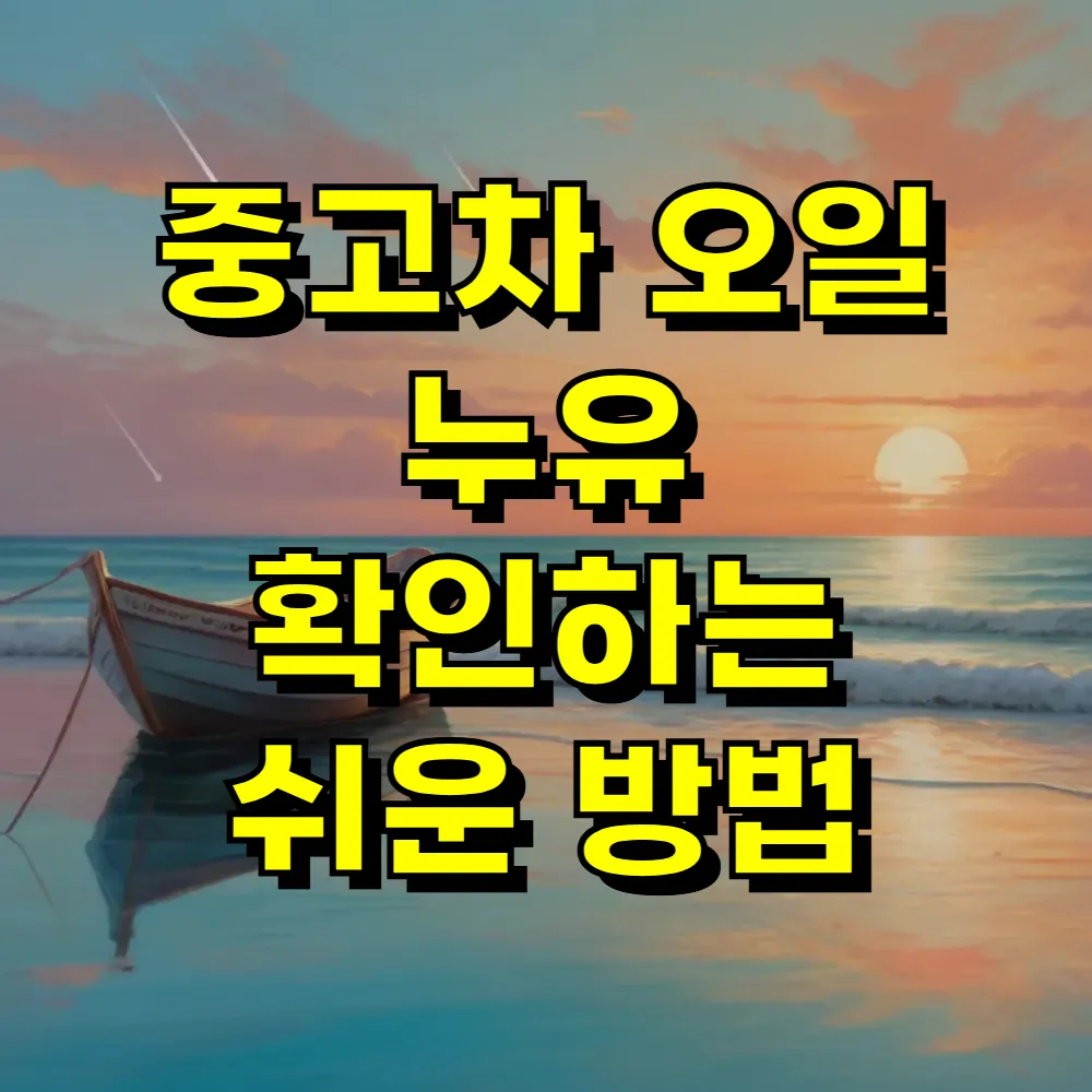 중고차 오일 누유 확인하는 쉬운 방법