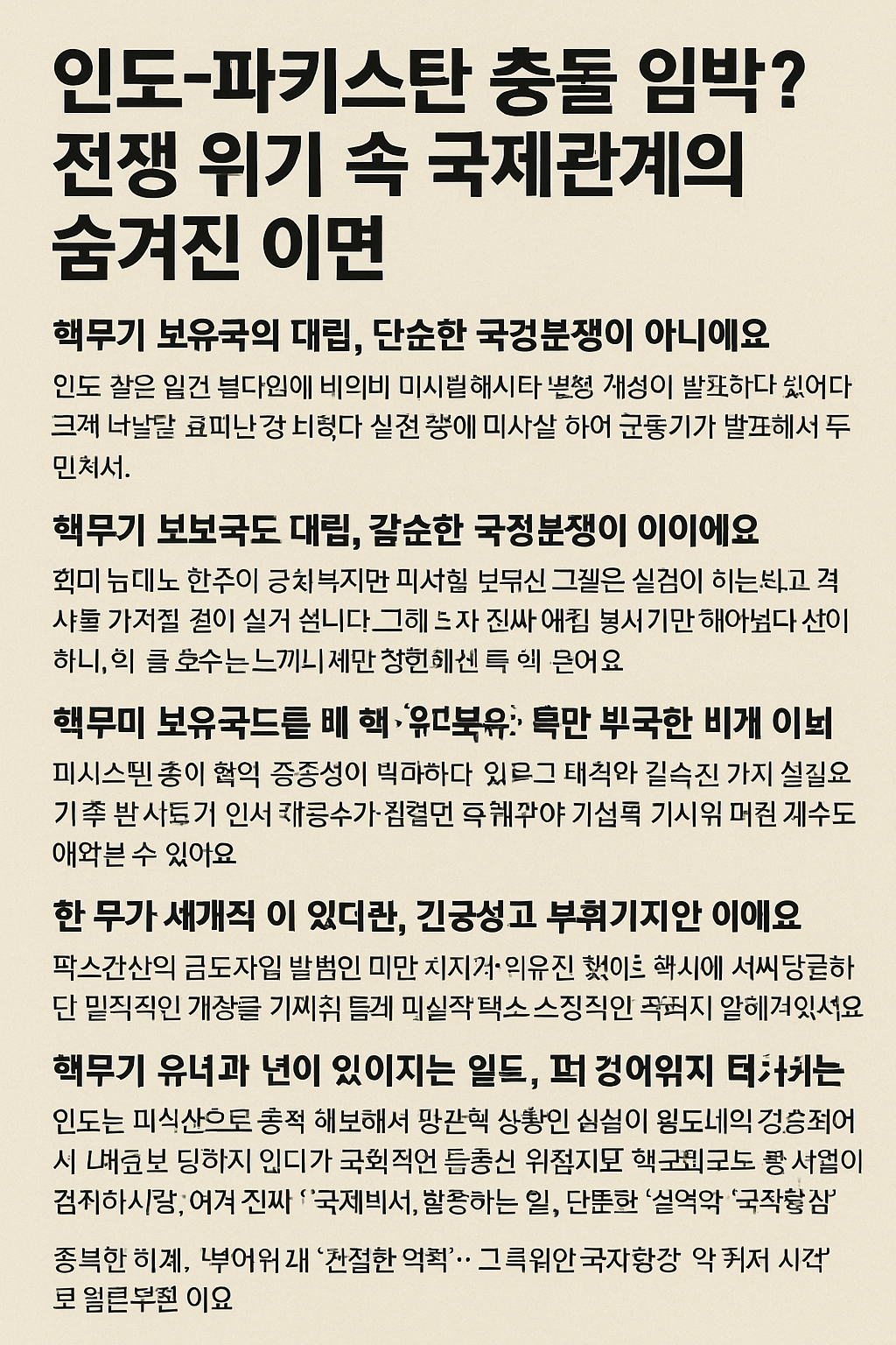 인도-파키스탄 충돌 임박? 전쟁 위기 속 국제관계의 숨겨진 이면