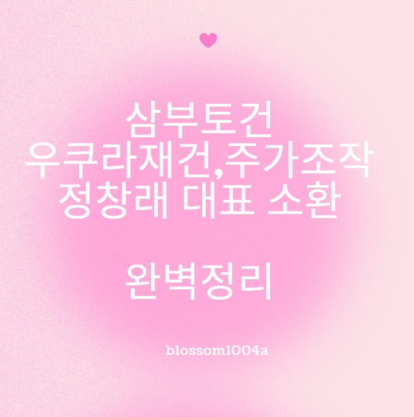 삼부토건 정창래 대표 우크라포럼,주가조작 의혹?