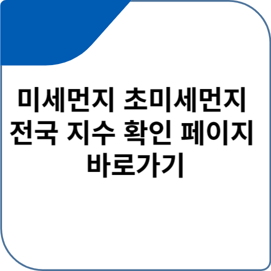 미세먼지 초미세먼지 전국 지수 확인 페이지 바로가기