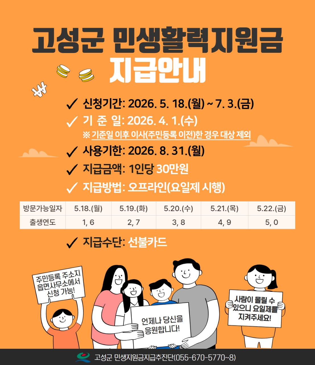 정부의 고유가피해지원금과 별도로 1인당 30만 원을 더 지원하는 경남 고성군의 민생활력금 신청 방법을 알아본다.