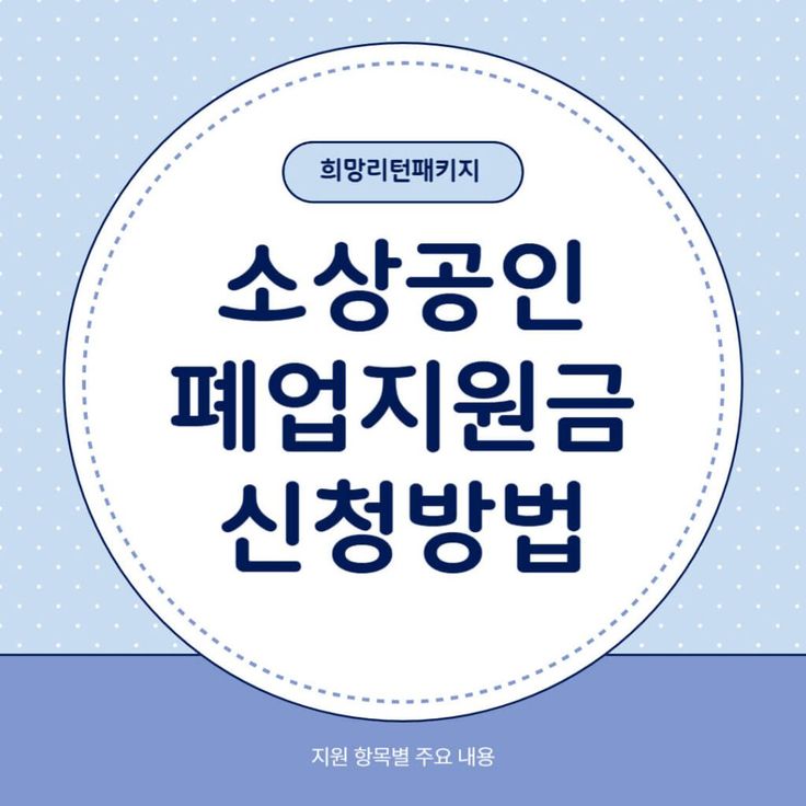 소상공인 폐업지원금 최대 250만 원 신청 점포 철거비 지원, 희망리턴패키지 혜택