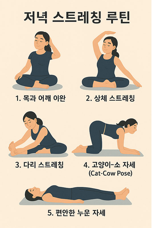 저녁 스트레칭 루틴 동작