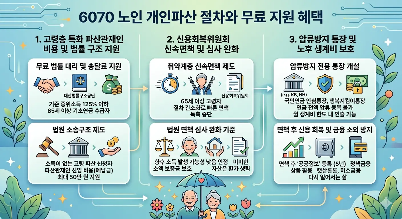 6070 노인 개인파산 절차 및 무료지원 혜택