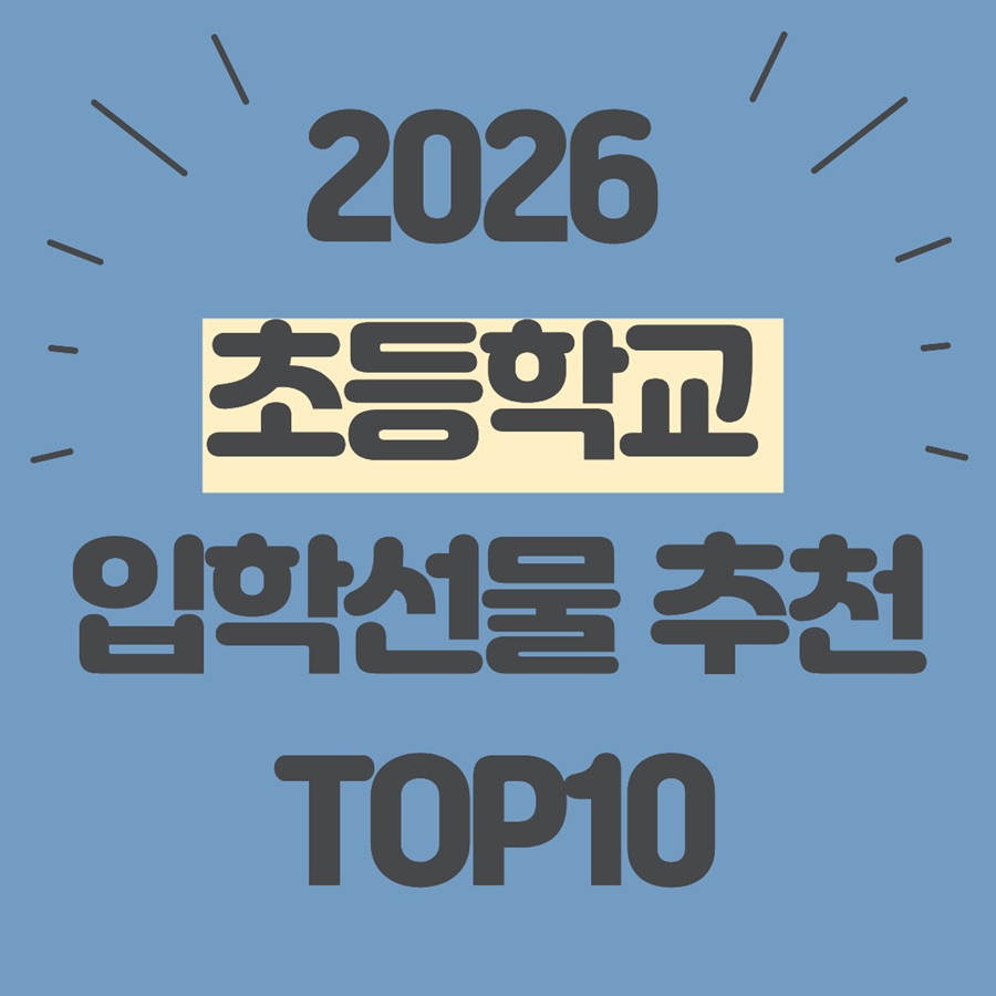 2026 초등학교 입학선물 추천 TOP10