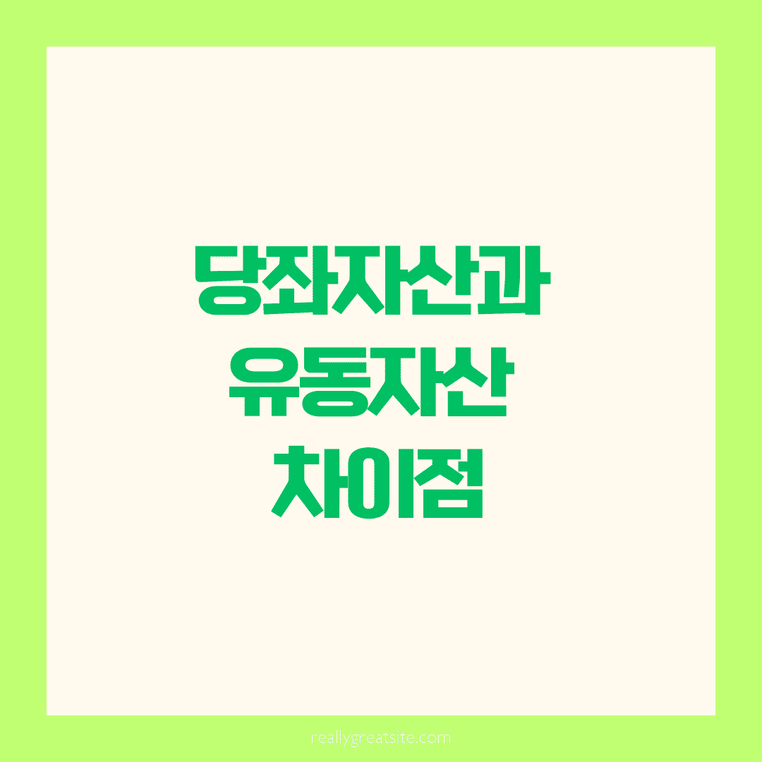 💰 당좌자산과 유동자산 차이점, 회계의 기초부터 실무까지 풀어봐요