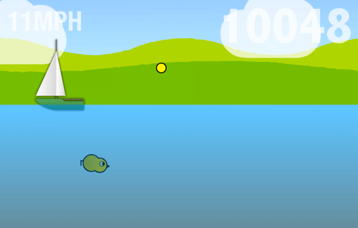 물위에-떠있는-배를-피하기-위해-잠수하는-화면