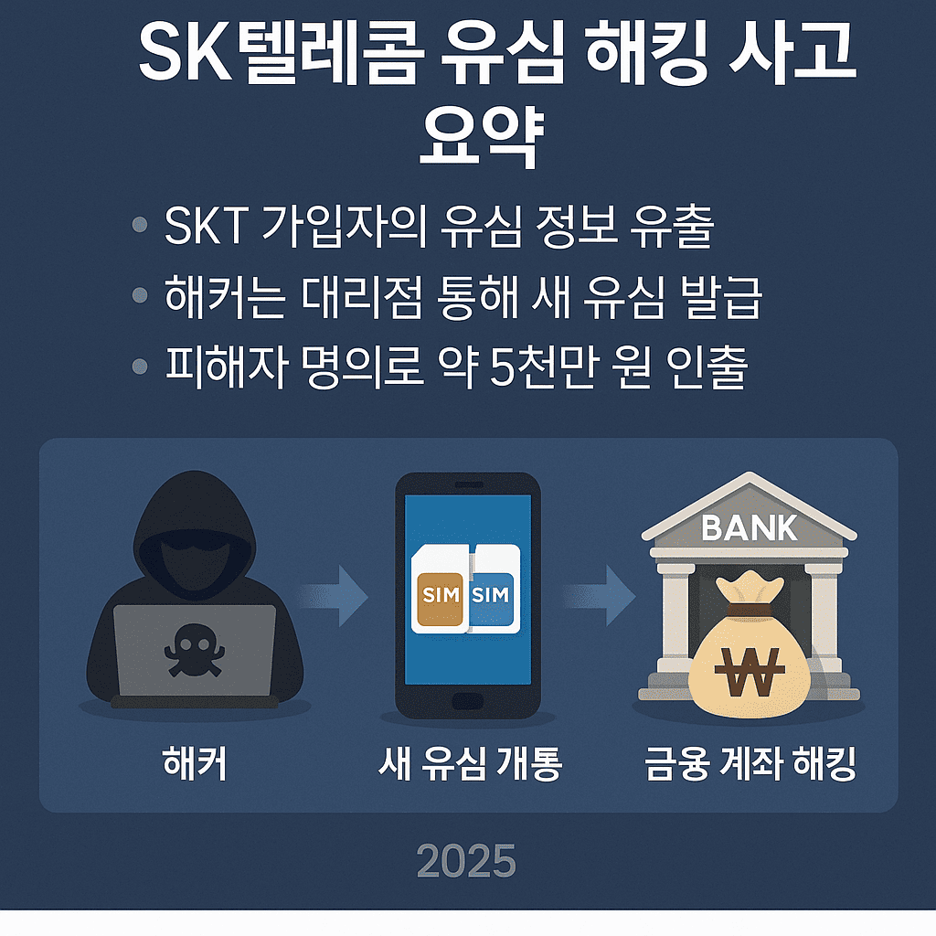 연관 키워드 포함: SKT 유심 해킹, 금융사기, SIM 스와핑, 개인정보 탈취