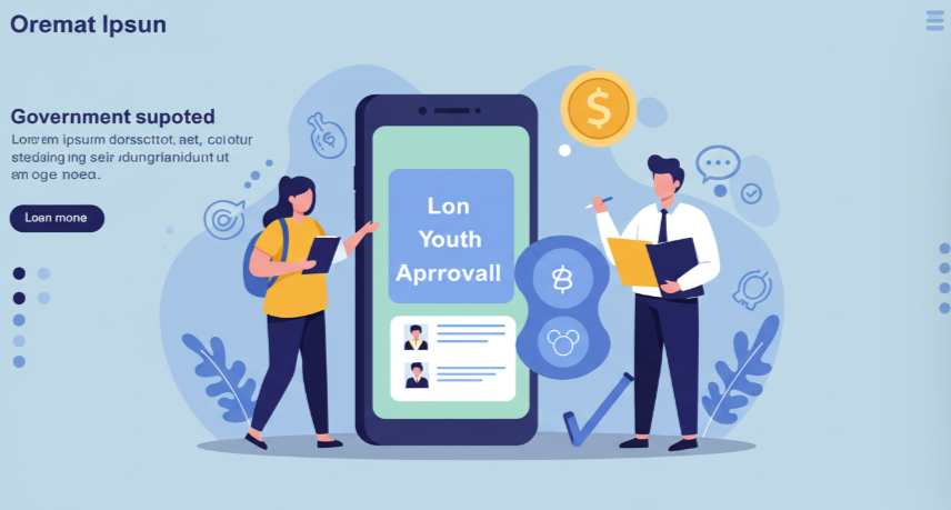 청년햇살론 신청 앱 화면을 보는 취업준비생